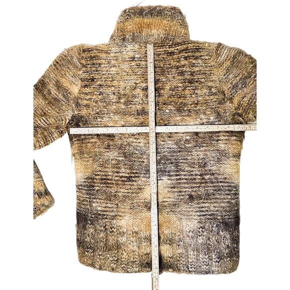 Wool blend fuzzy zip front sweater cardigan size S - Picture 4 of 9